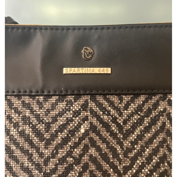 Spartina 449 Crossbody LORELEI Hipster Bag Slate Colored herringbone pattern - Picture 5 of 10